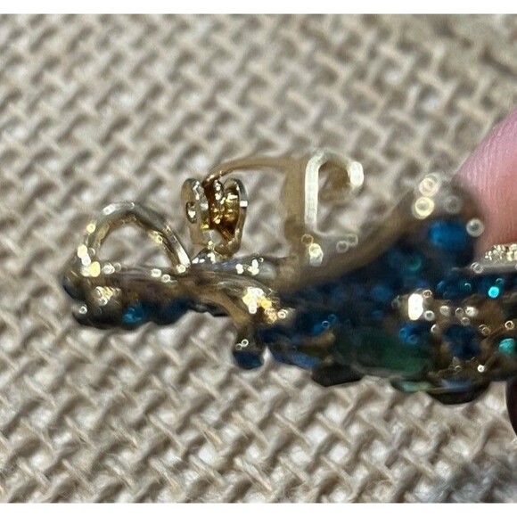 Turtle Brooch Pendant Ocean Creature Green Rhinestone Tortoise Turtle Lovers - Picture 7 of 9